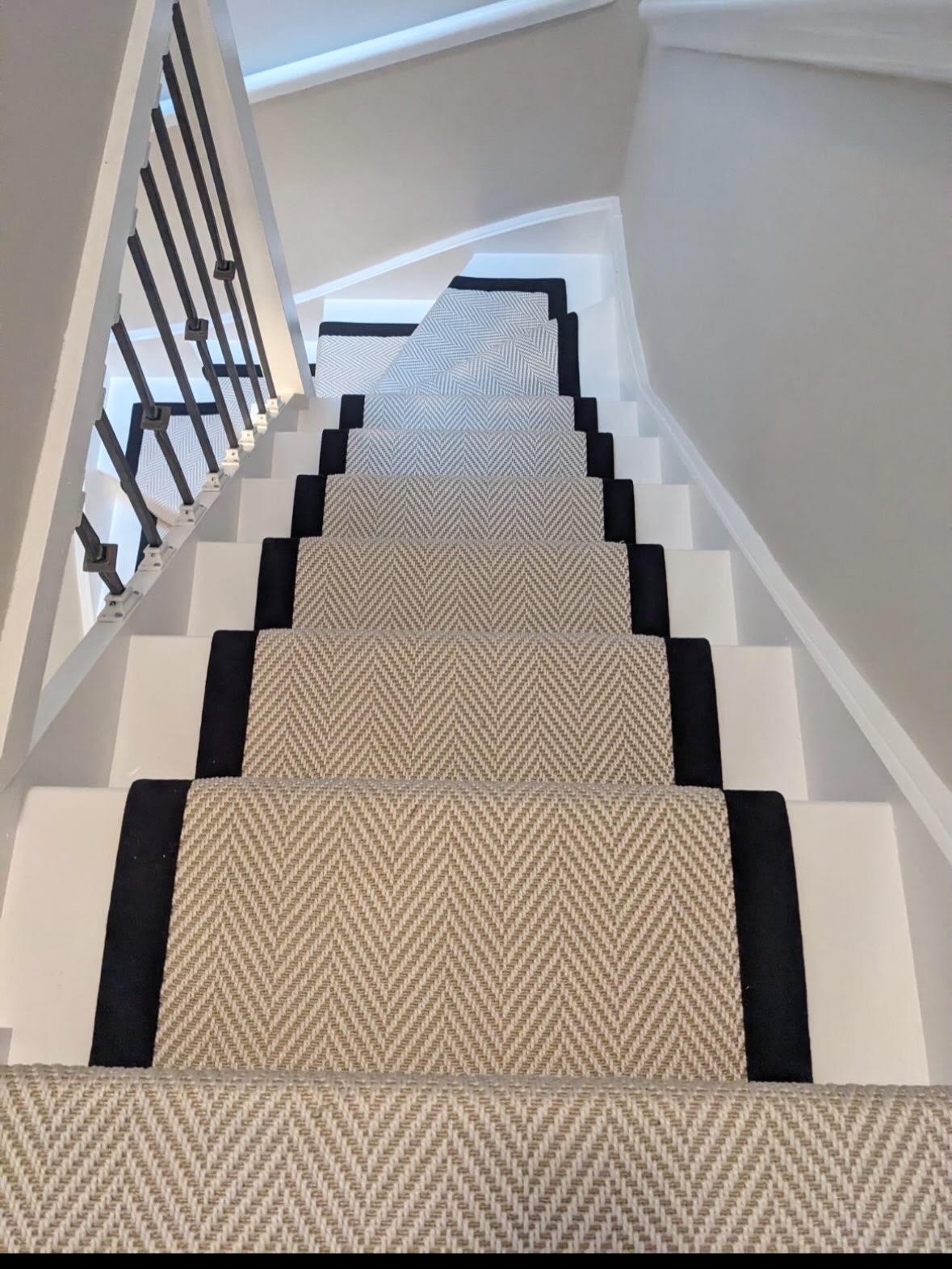 Bespoke stair runner installed on a staircase